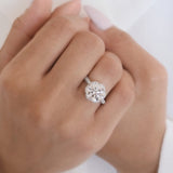 3.0 CT Round Hidden Halo CVD F/VS1 Diamond Engagement Ring 2