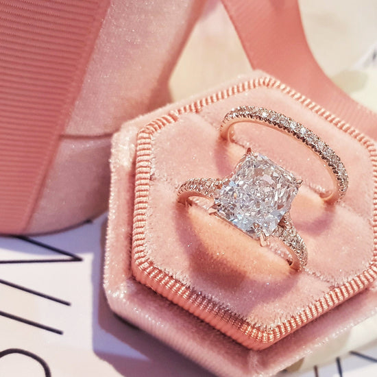 3.0 CT Radiant Solitaire Split Shank CVD F/VS1 Diamond Engagement Ring 9