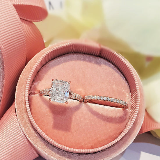 3.0 CT Radiant Solitaire Split Shank CVD F/VS1 Diamond Engagement Ring 8