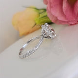 3.0 CT Round Hidden Halo CVD F/VS1 Diamond Engagement Ring 6