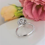 3.0 CT Round Hidden Halo CVD F/VS1 Diamond Engagement Ring 7