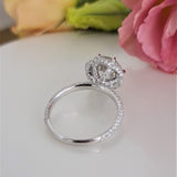 3.0 CT Round Hidden Halo CVD F/VS1 Diamond Engagement Ring 8