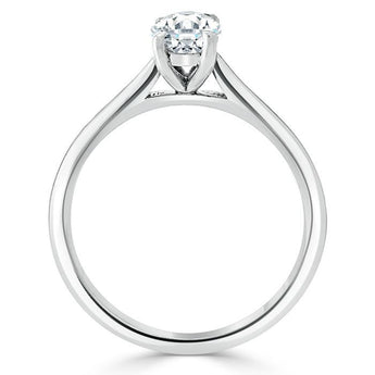 0.75 CT Oval Cut Solitaire Moissanite Engagement Ring 3