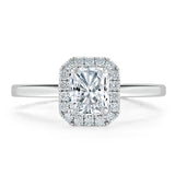 1.0 CT Radiant Cut Halo Moissanite Engagement Ring 2