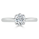 0.75 CT Round Cut Solitaire Moissanite Engagement Ring 1