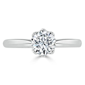 0.75 CT Round Cut Solitaire Moissanite Engagement Ring 1