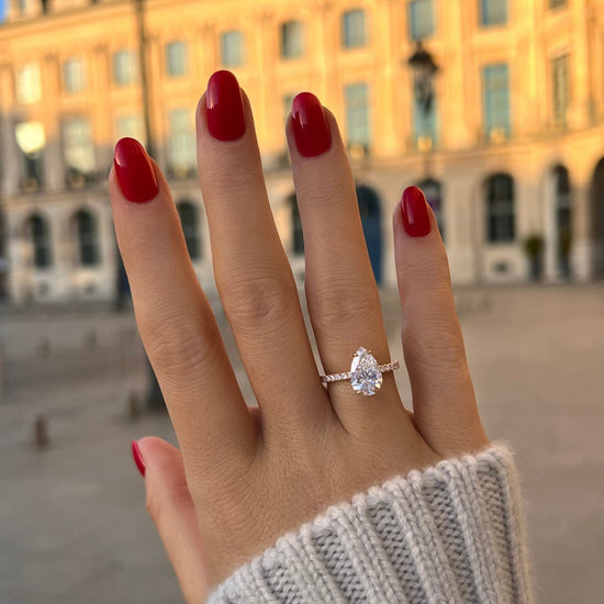 2 CT Pear Solitaire CVD F/VS1 Diamond Engagement Ring 13