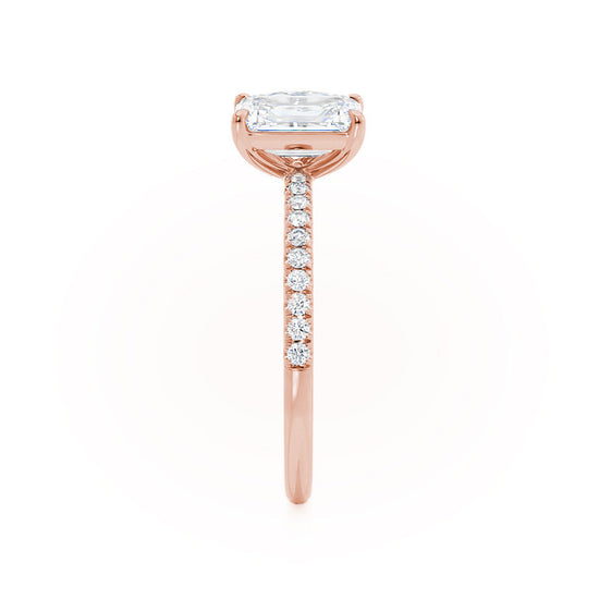 1.75 CT Emerald & 1.20 CT Pear Moissanite Two Stones Engagement Ring 3