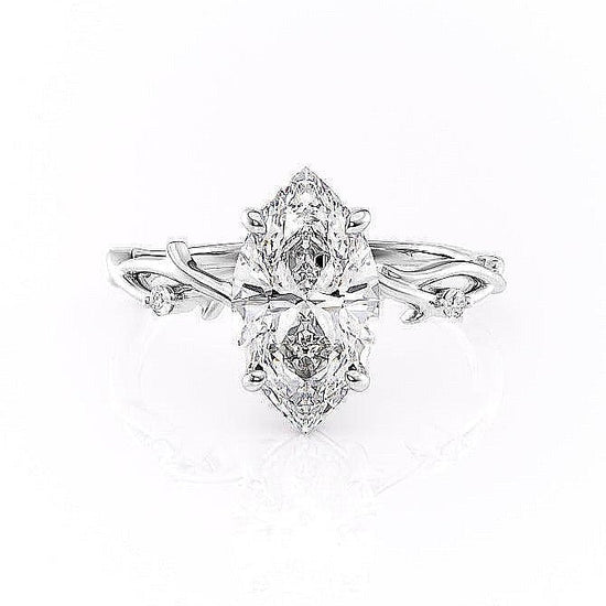 1.58 CT Marquise Cut Solitaire Twig Style Moissanite Engagement Ring 10
