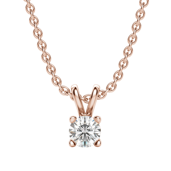0.25 CT-1.0 CT Round Solitaire CVD F/VS Diamond Necklace 10