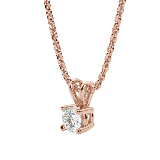 0.25 CT-1.0 CT Round Solitaire CVD F/VS Diamond Necklace 12