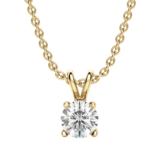 0.25 CT-1.0 CT Round Solitaire CVD F/VS Diamond Necklace 7