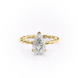 2.0 CT Pear Shaped Solitaire Twisted Rope Moissanite Engagement Ring 11