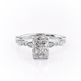 2.10 CT Radiant Milgrain Style Moissanite Engagement Ring 10