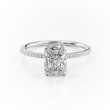 2.0 CT Radiant Cut Solitaire Pave Setting Moissanite Engagement Ring 10