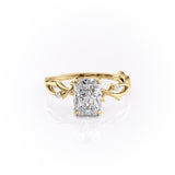 2.10 CT Radiant Solitaire & Twig Style Pave Moissanite Engagement Ring 11