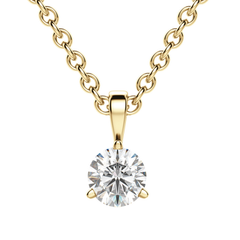 0.25 CT- 0.75 CT Round Solitaire CVD F/VS Diamond Necklace 10