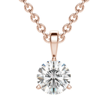 0.25 CT- 0.75 CT Round Solitaire CVD F/VS Diamond Necklace 14