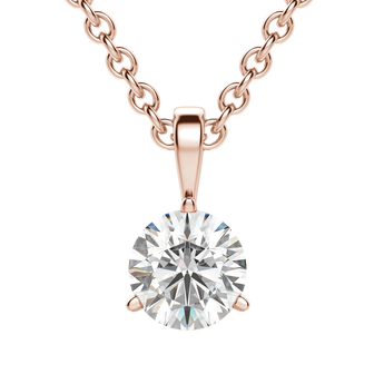 0.25 CT- 0.75 CT Round Solitaire CVD F/VS Diamond Necklace 14