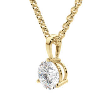 0.25 CT- 0.75 CT Round Solitaire CVD F/VS Diamond Necklace 12