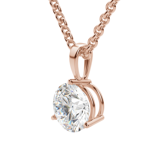 0.25 CT- 0.75 CT Round Solitaire CVD F/VS Diamond Necklace 17