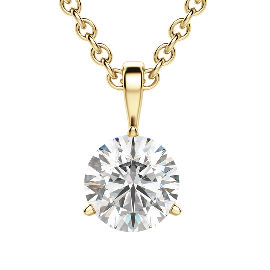 0.25 CT- 0.75 CT Round Solitaire CVD F/VS Diamond Necklace 7