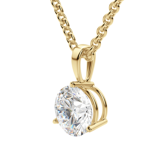 0.25 CT- 0.75 CT Round Solitaire CVD F/VS Diamond Necklace 13