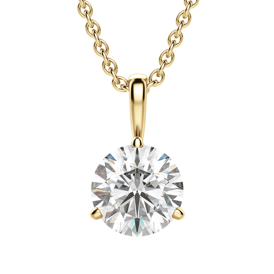 0.25 CT- 0.75 CT Round Solitaire CVD F/VS Diamond Necklace 9