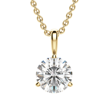 0.25 CT- 0.75 CT Round Solitaire CVD F/VS Diamond Necklace 9