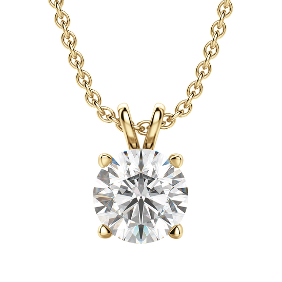 0.25 CT-1.0 CT Round Solitaire CVD F/VS Diamond Necklace 5