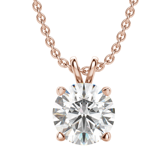 0.25 CT-1.0 CT Round Solitaire CVD F/VS Diamond Necklace 13