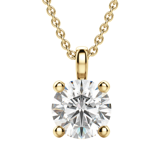 0.25 CT-0.75 CT Round Solitaire CVD F/VS Diamond Necklace 7