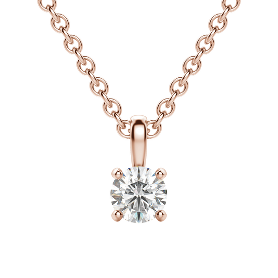 0.25 CT-0.75 CT Round Solitaire CVD F/VS Diamond Necklace 22
