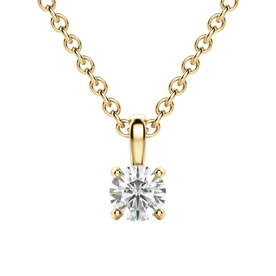 0.25 CT-0.75 CT Round Solitaire CVD F/VS Diamond Necklace 6