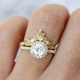 1 CT Round Halo CVD F/VS1 Diamond Engagement Ring 3