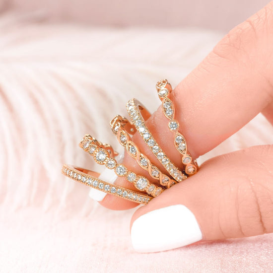 0.20 TCW Round Cut Full Eternity Moissanite Wedding Band 8