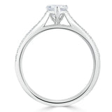 1.0 CT Heart Cut Solitaire Channel Pave Moissanite Engagement Ring 4