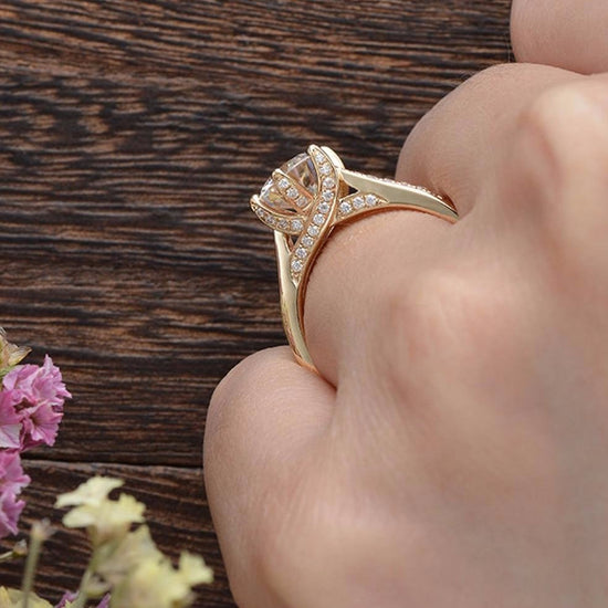 1.60 CT Round Cut Solitaire Pave Setting Moissanite Engagement Ring 5