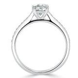 1.0 CT Cushion Cut Solitaire Channel Pave Moissanite Engagement Ring 4