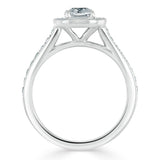 1.0 CT Cushion Cut Moissanite Halo Channel Pave Engagement Ring 4