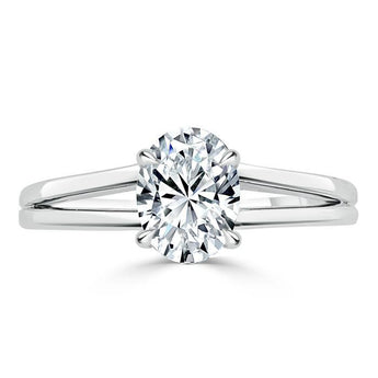 0.94 CT Oval Cut Solitaire Moissanite Engagement Ring 1