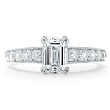 0.75 CT Emerald Cut Solitaire Moissanite Engagement Ring 1