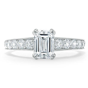 0.75 CT Emerald Cut Solitaire Moissanite Engagement Ring 1