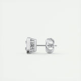 1.0 CT Princess Bezel Solitaire CVD G/VS Diamond Earrings 4