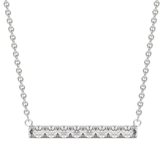 0.24 CT Round Cut Bar Necklace Moissanite Diamond Necklace 2